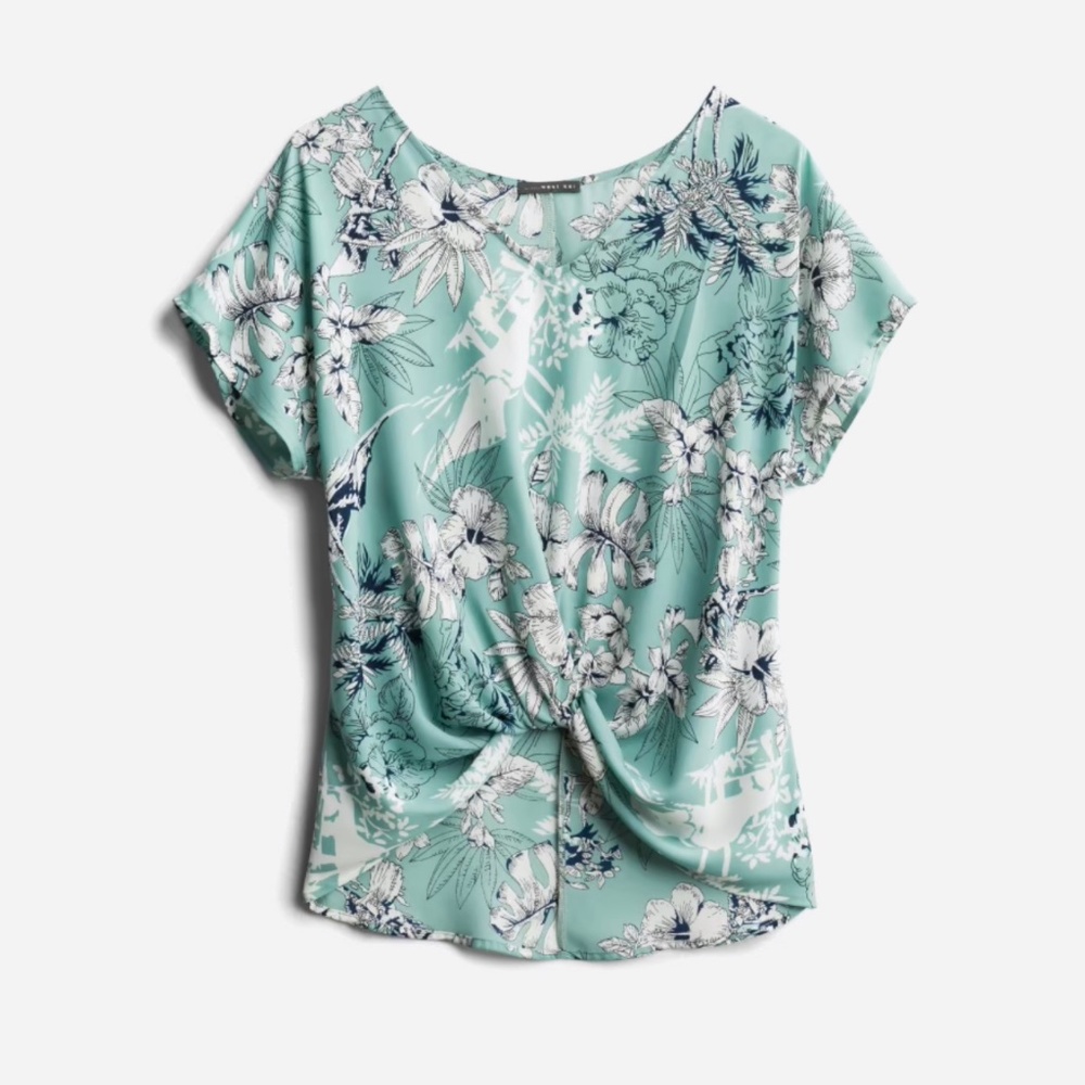 Stitch Fix West Kei Allure Knot Detail Blouse mint green small